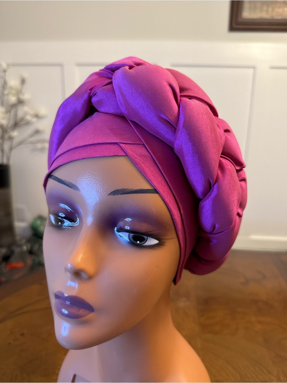 Fuchsia Braided Turban Headwrap - Women Accessories Hats